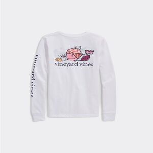 Vineyard Vines glitter whale long sleeve pocket tee